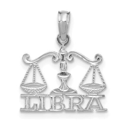 14k White Gold LIBRA Zodiac Charm