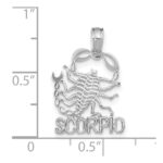 14k White Gold SCORPIO Zodiac Charm - Image 2