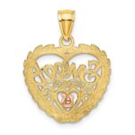 14k Two-tone with White Rhodium SWEET 16 In Heart Charm - Image 4