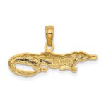 14k and White Rhodium 2-D  Alligator Charm - Image 3