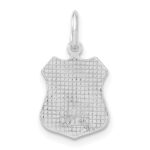 14k White Gold POLICE Badge Charm - Image 3