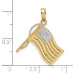 14k and White Rhodium American Flag Charm - Image 3