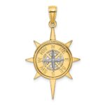 14K Two-Tone Star with Nautical Compass Charm