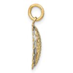 14K and White Rhodium Diamond-cut Sunflower Pendant Charm - Image 2