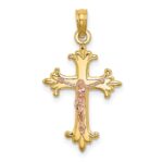 14K Two-Tone Crucifix Charm