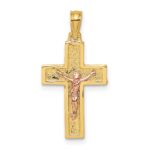 14K Two-Tone Latin Crucifix Charm