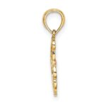 14k Two-Tone Cut-out Teddy Bear with Bow Tie Charm - Image 2