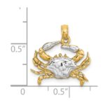 14k with White Rhodium Blue Crab Charm - Image 4
