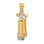 14K and White Rhodium 3-D Single Scuba Tank with Hose Charm - Image 4