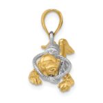 14K and White Rhodium 3-D Male Scuba Diver Charm - Image 2