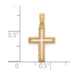 14k Two-tone Polished Cross Charm - Image 3