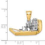 14k Two-Tone 3-D Airboat Charm - Image 3