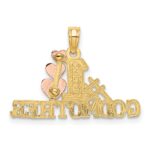 14K Two-tone Polished #1 GODMOTHER and Hearts Pendant - Image 4