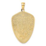 14K with White Rhodium Cross Shield with Joshua 1:9 On Reverse Charm - Image 4