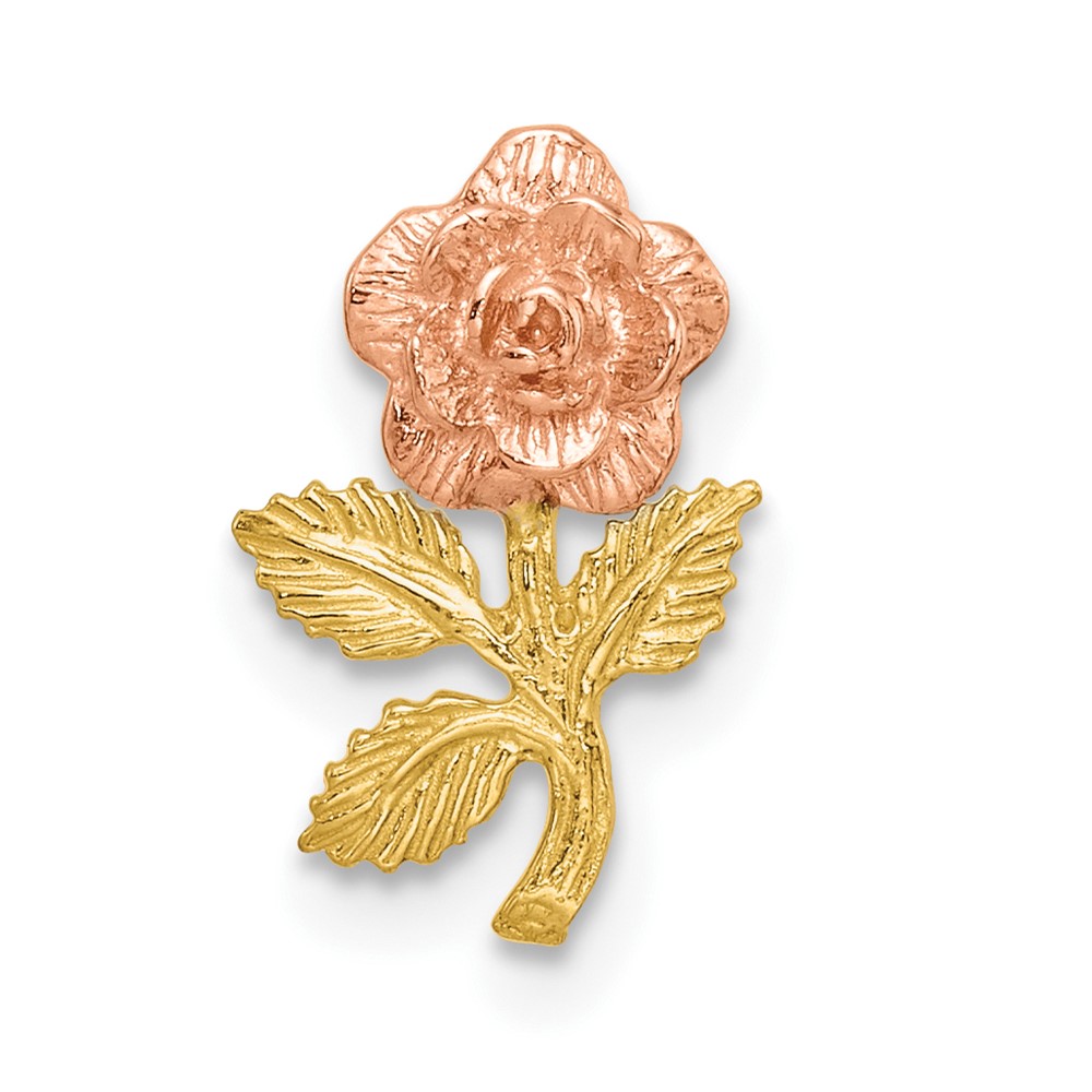 K9183.jpg 14k Two-tone Textured Rose Chain Slide Pendant - Image 1