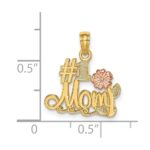 14k Two-Tone #1 MOM Script with Flower Charm - Image 3