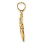 14k and White Rhodium Textured Heart Charm - Image 2