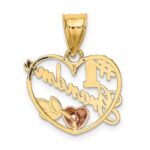 14k Two-Tone #1 GRANDMA In Heart Frame Charm - Image 4