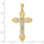 14K Two-tone Filigree Crucifix Charm - Image 3