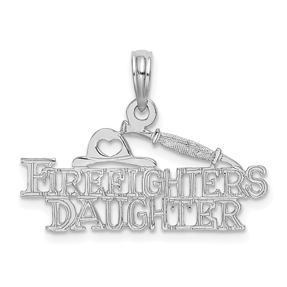 K923W.jpg 14k White Gold FIREFIGHTER'S DAUGHTER Charm - Image 1
