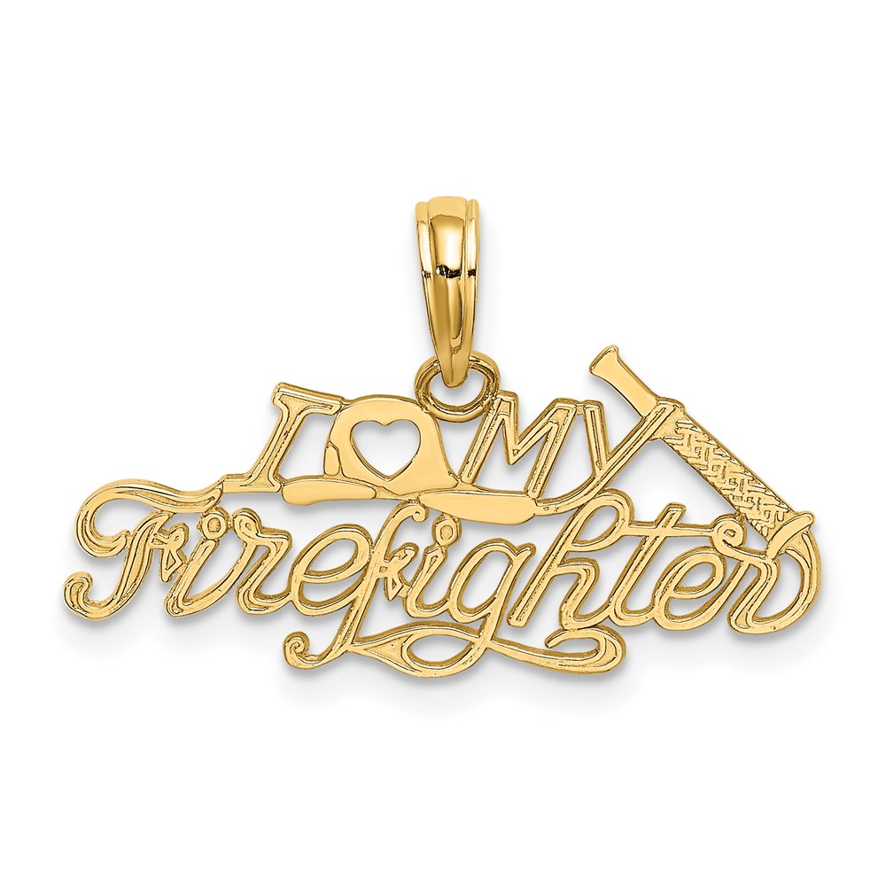 K925.jpg 14k I HEART MY FIREFIGHTER Charm - Image 1