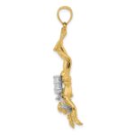 14k Two-Tone 3-D Female Scuba Diver Charm - Image 2