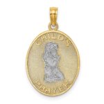 14k and White Rhodium Reversible CHILDS PRAYER Girl/NOW I LAY ME DOWN TO SLEEP Charm