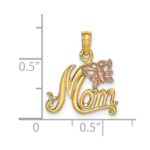 14k Two-Tone MOM with Butterfly Charm - Image 3