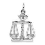 14k White Gold Polished Scales of Justice Charm - Image 3