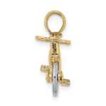 14k Two-tone 3-D Bicycle with Moveable Tires Charm - Image 2