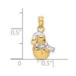 14k and White Rhodium Snowman Charm - Image 3