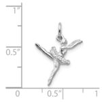 14K White Gold Polished 3-D Ballerina Charm - Image 3