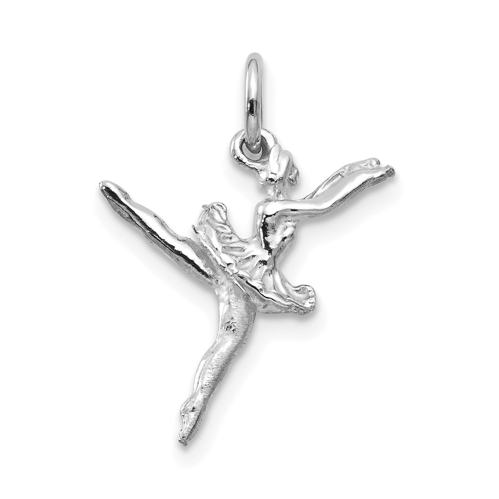 K939.jpg 14K White Gold Polished 3-D Ballerina Charm - Image 1