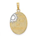 14k and White Rhodium YOU ARE MY SUNSHINE Cut-out Sun Charm