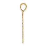 14K and White Rhodium Diamond-cut Cross Charm - Image 2