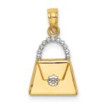 14K and White Rhodium Purse Charm