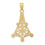 14k and White Rhodium Textured Chandelier Charm - Image 4