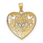14k and White Rhodium Cut-Out Filigree Heart Charm - Image 4