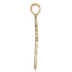 14K with White Rhodium Diamond-cut Reversible Cross Charm - Image 2