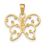 14k and White Rhodium Butterfly Charm - Image 4