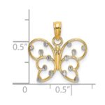 14k and White Rhodium Butterfly Charm - Image 3