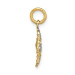 14K and White Rhodium Diamond-cut Filigree Medallion Charm - Image 2