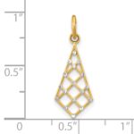 14K with White Rhodium Diamond-cut Small Criss-Cross Charm - Image 3