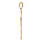 14K and White Rhodium Diamond-cut Stars Cut-Out Cross Charm - Image 2