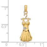 14K and White Rhodium Dress with Flower Charm - Image 3