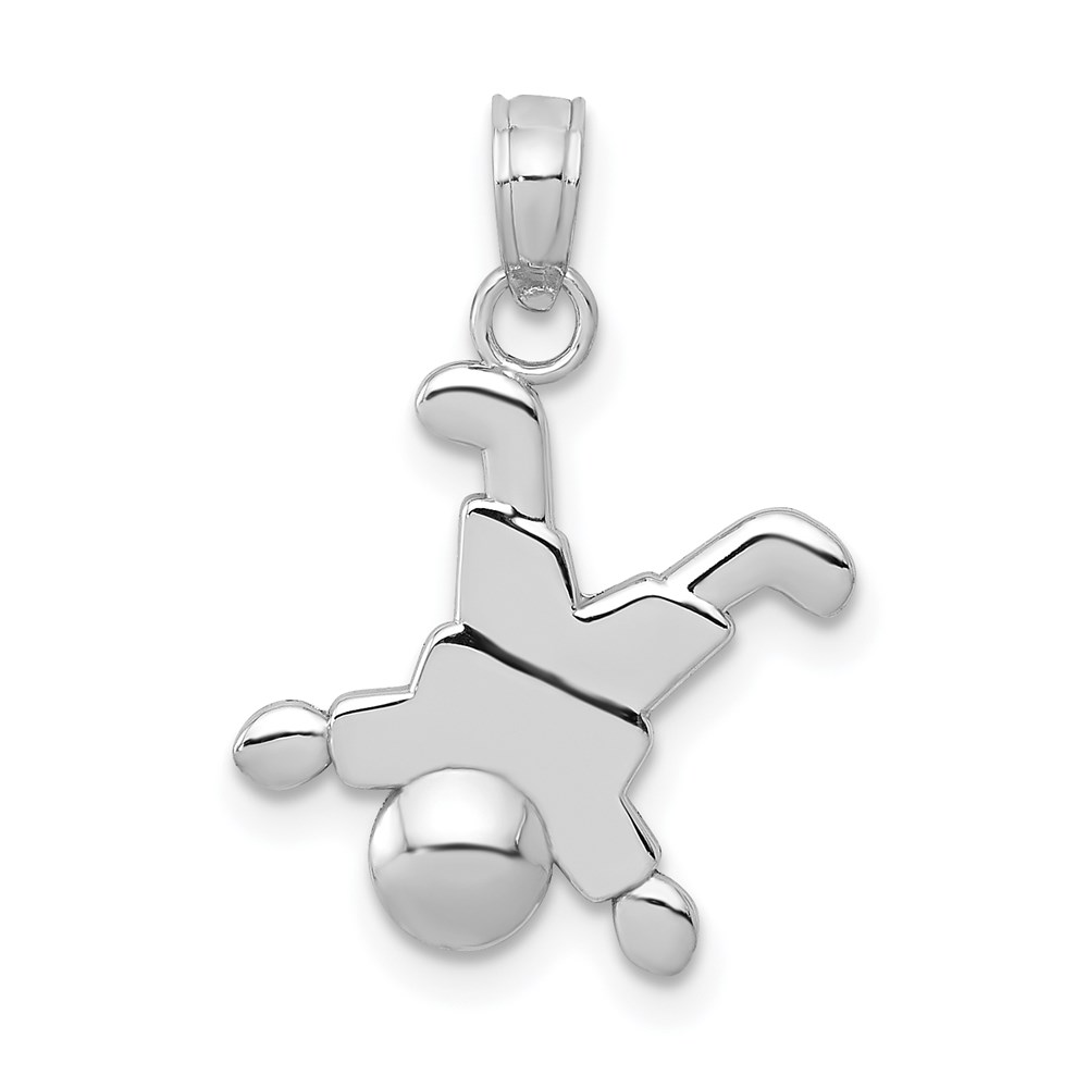 K9566W.jpg 14K White Gold Little Boy Pendant - Image 1