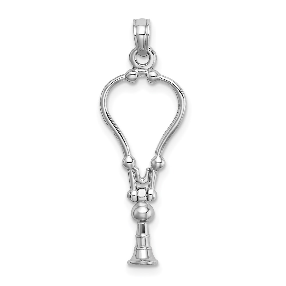 K9569W.jpg 14k White Gold 3-D Stethoscope Pendant - Image 1