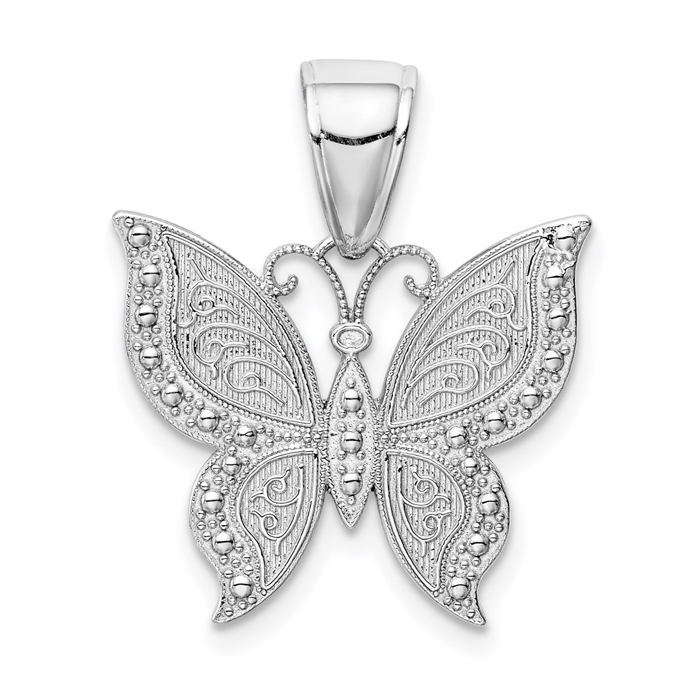 K9572W.jpg 14K White Gold Butterfly Pendant - Image 1