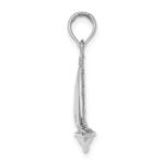 14K White Gold Polished 3-D Sailboat Charm - Image 2