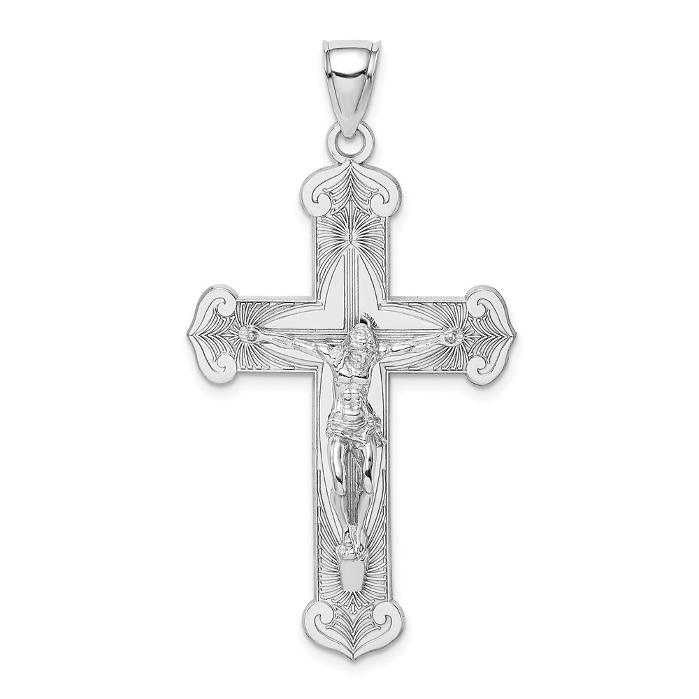 K9584W.jpg 14K White Gold Crucifix Charm - Image 1